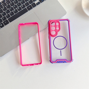 Coque de téléphone magnétique transparente anti-poussière pour Samsung S26 ultra S25 S24 S23 Series, lignes transparentes, coque arrière antichoc - Product Image 6