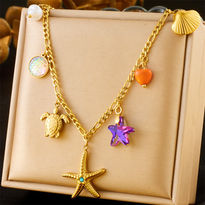 Fashion Marine Animal Starfish <b>Turtle</b> Pendant Stainless Steel <b>Necklace</b> Gift Charm Jewelry N2895 - Product Image 5