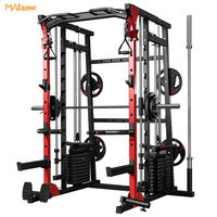 Support de squat réglable à la machine Smith robuste, équipement de gymnastique commercial avec traction Lat, système de fitness à domicile pour les centres d'entraînement