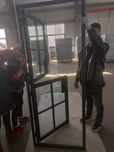 Pintu depan hitam tunggal kaca eksternal pintu besi tempa Prancis dengan pintu anjing - Product Image 4