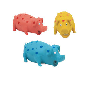 Giocattoli in lattice per animali domestici di Design a forma di maiale colorato di qualità garantita con Squeaker, adorabili giocattoli per cani in lattice - Product Image 1