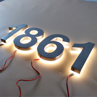 Letras de Canal 3D Retroiluminadas LED Personalizadas para Exteriores, Logotipo Retroiluminado de Acero Inoxidable, Letras Metálicas Comerciales 3D