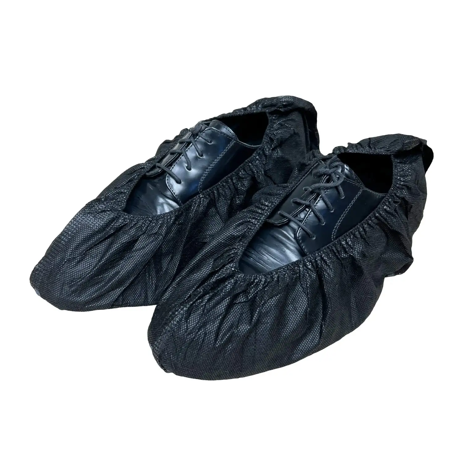 ที่คลุมรองเท้าสีดำแบบใช้แล้วทิ้งหนาขึ้นคลุมรองเท้ากันลื่นสำหรับพื้นในบ้านพรมในร่ม