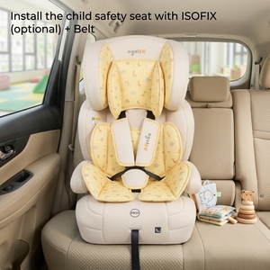Siège auto Ogolee certifié ECE R129/03 I-Size Groupe 123, 76-150 cm, <span class=keywords><strong>rehausseur</strong></span> amovible, ISOFIX, capacité de charge 36 <span class=keywords><strong>kg</strong></span>, HDPE et tissu - Product Image 3