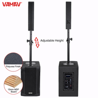 VAMAV Bocinas Profesional EVO10 Altavoz columna activo de madera 10", 500W RMS, DSP, Clase D, Bluetooth, USB y micrófono