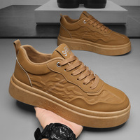 Chaussures de course épaisses blanches toutes saisons pour hommes, respirantes, avec semelle intermédiaire en EVA et semelle extérieure en caoutchouc, fermeture à lacets, très tendance