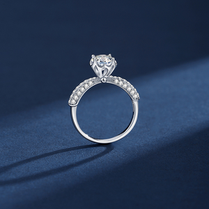 Groothandel 925 Zilveren Sterling Moissanite Bruiloft Belofte 1ct Vvs Gra Vrouwen Verloving Moissanite Ring - Product Image 5