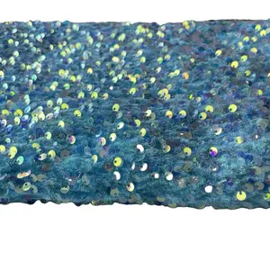 5mm transparent magic sequins fabric fashion three-dimensional bead embroidery fabric dance clothing fabric