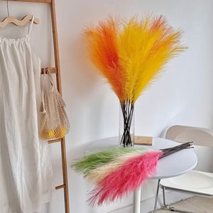 Fleurs artificielles Muhly Grass à 7 branches, fleurs séchées roses pour la décoration de mariage et les arrangements floraux à domicile - Product Image 4