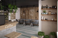 Café — meubles modernes, Design 3D, comptoir de Bar, fabrication
