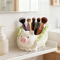 Moule en silicone au design cochon mignon, moderne et simple, pour résine époxy, ciment, plâtre, tasses, pots de fleurs, et ornements de rangement DIY