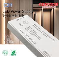 36W/60W/100W/150W Penggerak Kabinet LED Ultra Tipis Tegangan Konstan PFC 100-240V/200-240V AC-DC 12V 24V IP20 Catu Daya Strip LED