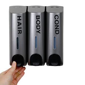 ABS Kunststoff Silber Schwarz Dreifach-Flaschen Eco-Friendly Handseife Duschshampoo Spender 350ml Haushalt & Hotel Gebrauch Wandmontiert - Product Image 4