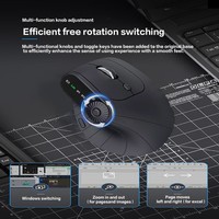 Ratón Ergonómico Vertical Multidispositivo con Ajuste de Funciones, Recargable, Inalámbrico 2.4G y Bluetooth para PC y Tablet