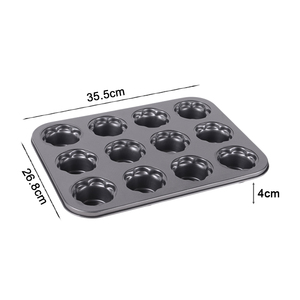 Molde <span class=keywords><strong>para</strong></span> Muffins Antiadherente de Acero al Carbono <span class=keywords><strong>para</strong></span> 12 Unidades con 12 Moldes de Silicona Reutilizables, Juego de Reposterí<span class=keywords><strong>a</strong></span> Premium <span class=keywords><strong>para</strong></span> Cupcakes y Muffins - Product Image 4