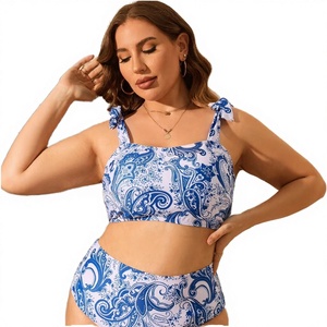 Maillot de bain 2 pièces à imprimé floral de haute qualité, coupe haute, respirant, nouveau design, commande personnalisée, faible MOQ, grandes tailles - Product Image 2