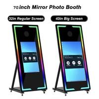 Photomaton numérique instantané 2026 avec écran tactile, miroir magique pour selfies, idéal pour mariages, avec logiciel et caméra web