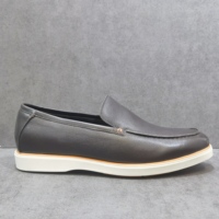 Senpin Mocassins en Cuir Marron Vintage Faits Main pour Hommes Style Rétro Doux Confortables à Pompons Légers Respirants Antidérapants