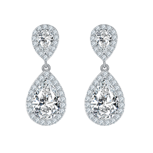 Women's Gold-Plated 925 Sterling Silver Pear-Shaped Moissanite <b>Earrings</b> Compact Ear Jewelry Direct Factory Wholesale - Product Image 1