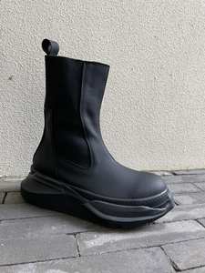 Botas de Plataforma con Tacón Alto, de Piel Nappa Negra de Alta Calidad, con Suela Gruesa, para Mujer y Hombre, Disponibles en Stock - Product Image 2