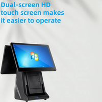 Système de point de vente à double écran 15,6 pouces pour magasin, processeur I5/i7 10e/13e génération, Wi-Fi 6, écran tactile 10 points, métal+ABS