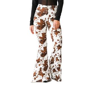 2026 Groothandel Western Style Dames Jeans met Koeienprint, Flare Skinny, Ademend Denim, met Kwastjes - Product Image 1