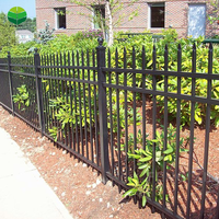 Nouvelle conception de panneau de clôture en fer forgé pas cher / Clôture de jardin extérieure ornementale en métal aluminium à piquets
