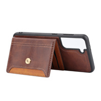 Casing HP Kulit PU dengan Fitur Stand, Slot Kartu, dan Dompet untuk Galaxy S23 /Plus /Ultra