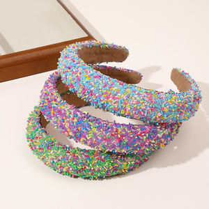 ห่วงรัดผมรูปลูกกวาดสำหรับผู้หญิงที่สวยหวานและร้อนแรงฟองน้ำบีบหัวขอบกว้างสไตล์ยุโรปและอเมริกัน - Product Image 4