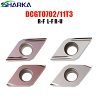 SHARKA DCGT0702 DCGT11T3 DCGT11T301 DCGT11T302 DCGT11T304 DCGT DCGT07 DCGT11 R-U EL-U R-F L-F Ujung karbida keramik untuk pengerjaan bubut