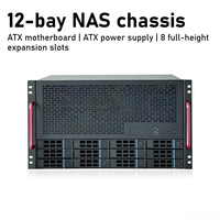Châssis de serveur NAS SAS SATA 12 baies JMCD 12S4 Mid Tower avec backplane ATX 12 Gb à échange à chaud, 3 SFF-8643, 8 emplacements PCIe pleine hauteur