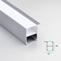 Perfil de Aluminio 6063 Plateado para LED, con Cubierta Transparente, para Proyectos de Techos y Rodapiés de Yeso, Venta al Por Mayor, OEM, ODM
