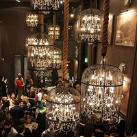 Lustre en cristal doré de luxe pour jardin, tente de mariage, banquet, décoration intérieure