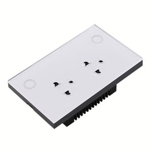 Akıllı <span class=keywords><strong>Wifi</strong></span> çift abd dokunmatik duvar soket Google Alexa akıllı ev Google yardımcısı gerçek temperli cam Panel abd standart 10A - Product Image 5