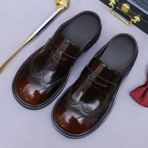 Botas de Media Caña de Cuero Genuino para Hombre, de Alta Calidad, con Dientes Grandes y Redondos, Impermeables, Antideslizantes, a la Moda, Estilo Británico, Casuales de Negocios - Product Image 6