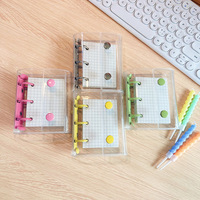 Classeur de cartes A8 3 trous en PVC transparent à double clip, motif étoile, mini album pour cartes à collectionner, collection d'autocollants, en stock, vente en gros