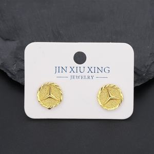 Boucles d'oreilles clous JXX en laiton plaqué or 24 carats, style Dubaï, bijoux tendance pour femmes, idéales pour les soirées - Product Image 6