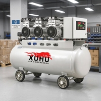 Compresseur d'air à piston professionnel, silencieux, sans huile, 3x550W 2.2HP, 100L, 40-60dB, pour atelier, vente en gros directe d'usine