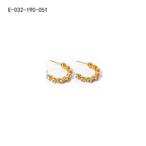Pendientes de Cristal de Acero Inoxidable 316L con Baño de Oro PVD y Diamantes de Imitación para Mujer, Joyería de Moda - Product Image 1