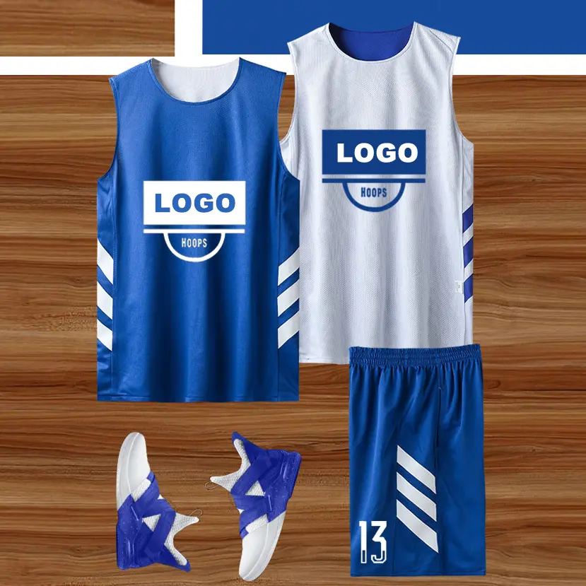OEM Kosong Ukuran Plus Mesh Terbaru Sublimasi Basket Seragam Pendek Warna Biru Gaun Desain Kustom Jersey Basket untuk Pria