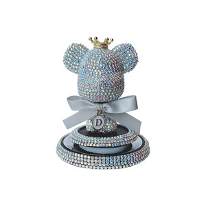 Luxe Bling strass cristal diamant solide Auto arôme ours aromathérapie tableau de bord parfum décor pour tableau de bord intérieur de voiture - Product Image 1