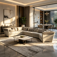 Ensemble de canapés d'angle en tissu de luxe italien haut de gamme, design moderne, rembourrage, canapé pour salon, luxe