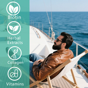 OEM Customized Collagen Beauty Supplement Beard <b>Gummies</b> for Healthy Skin Promote Fuller Beard <b>Gummies</b> <b>Candy</b> - Product Image 3