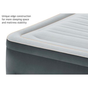 Intex Inflatable Air <b>Mattress</b> Queen Size Flocked Top With Built In <b>Pump</b> For Home Use - Product Image 4