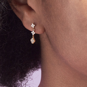 CANNER Pendientes de Plata de Ley S925 con Circonitas Coloridas, Pendientes de Pétalos con Circonitas 5A, Pendientes Colgantes con Cadena, 14k 18k 2023 - Product Image 3