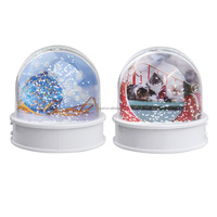 Globe à neige en acrylique transparent avec cordon en cuir, base pour insérer votre propre photo, paillettes personnalisées, flocons de neige flottants, personnalisable