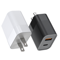 Chargeur GaN double USB A+C 30W/33W, prise US, PD PPS QC3.0, adaptateur secteur rapide pour appareils mobiles, certifié ETL