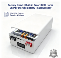 Batterie Lifepo4 48V 200Ah 10KWH à montage en rack avec écran LCD pour système de stockage d'énergie solaire commercial