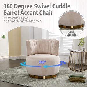 M 360 °   Sillón Giratorio Moderno Tapizado con Brazos Redondos <span class=keywords><strong>para</strong></span> Sala de Estar, Dormitorio, <span class=keywords><strong>Oficina</strong></span>, Hotel, Sala de Espera - Product Image 2