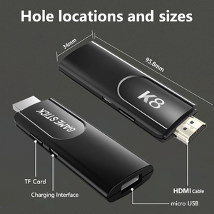 K8 <span class=keywords><strong>Game</strong></span> Stick Portable Classic Video 64GB con controlador de juego inalámbrico Dual 2,4G, compatible con salida 4K HD, entretenimiento de juegos - Product Image 3